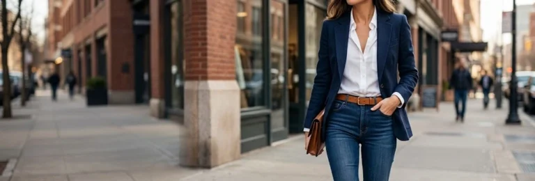 Dark Jeans and Blazer Outfit Ideas
