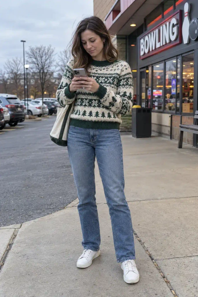 Fair Isle sweater with straight