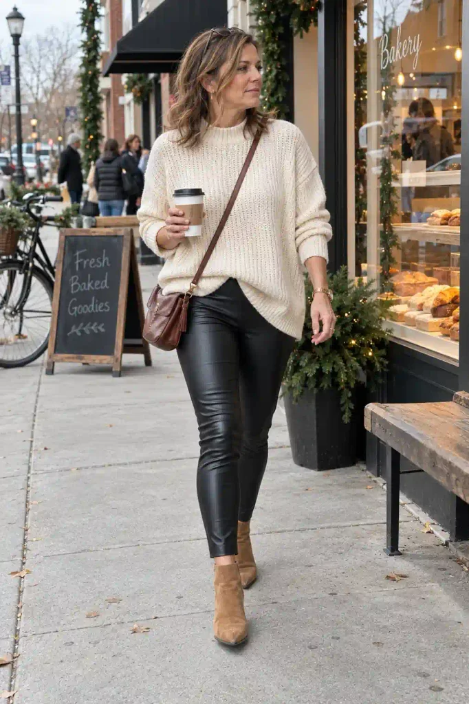 Faux leather leggings