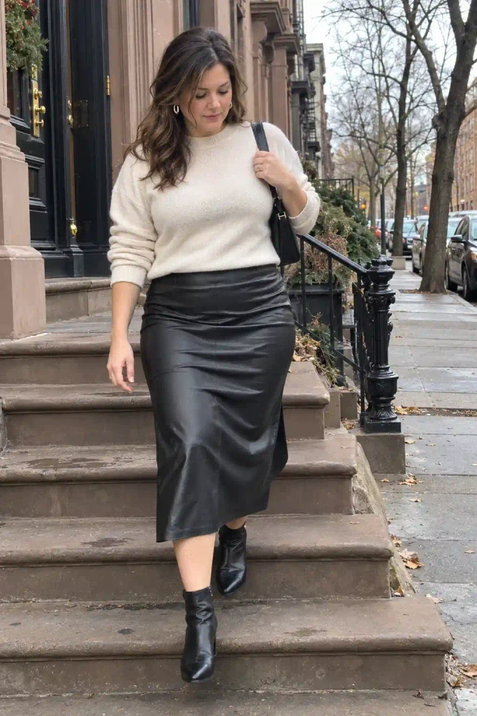 Faux leather skirt