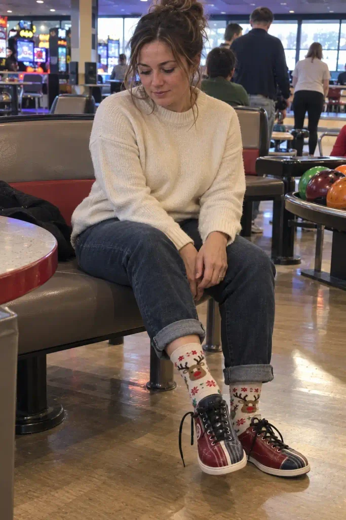 Festive socks as the star accessory