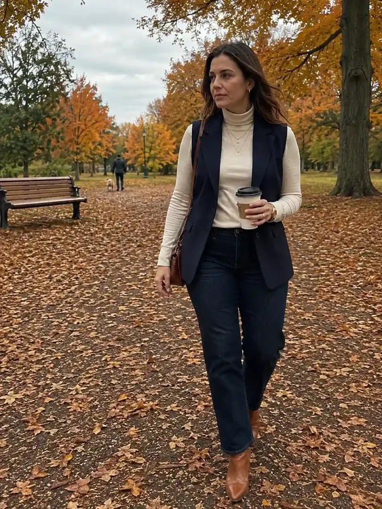 Fitted turtleneck layer for fall
