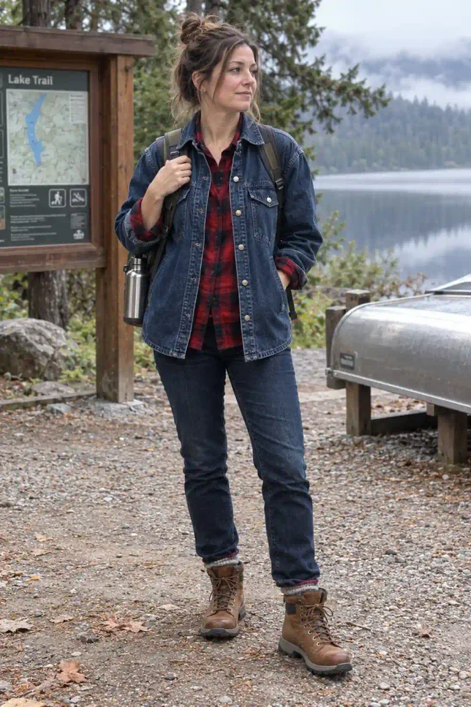 Flannel under denim