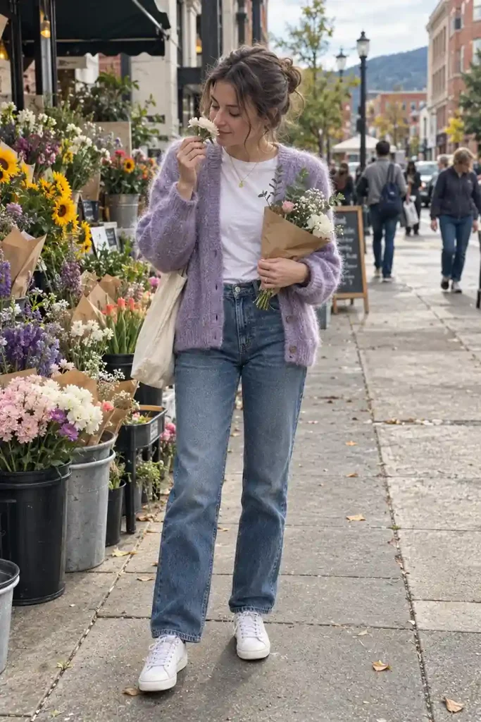 Fuzzy mohair cardigan