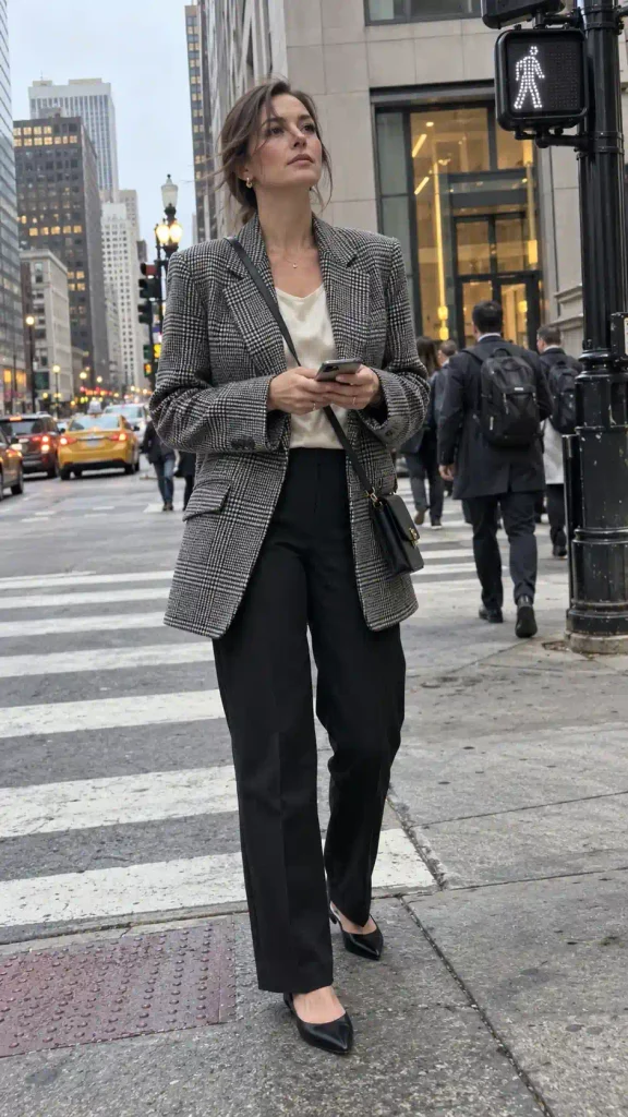 Glen plaid blazer