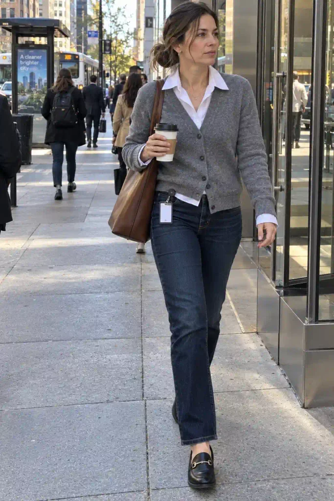 Gray cardigan