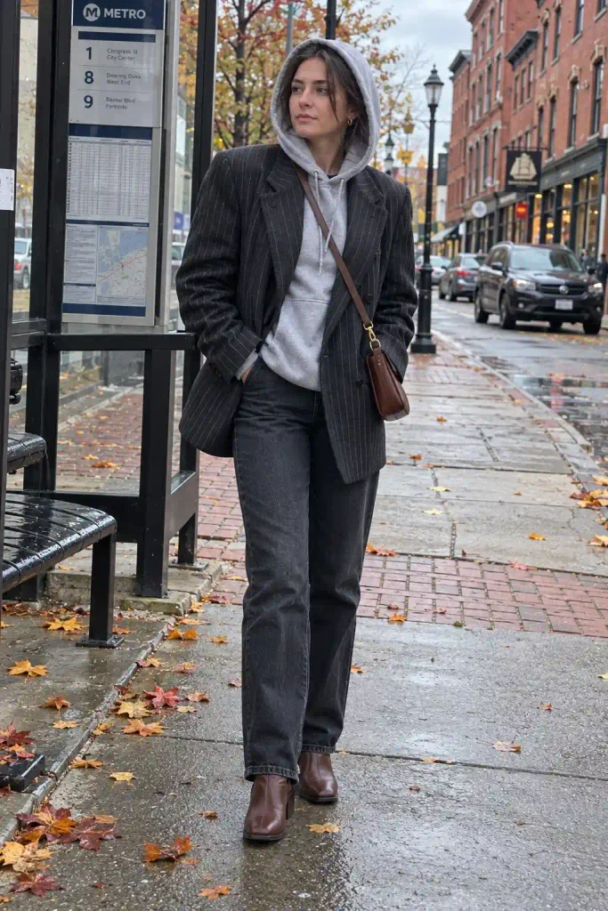 Hoodie layered underneath