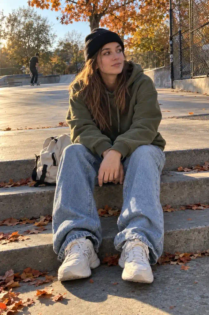 Hoodie with baggy jeans