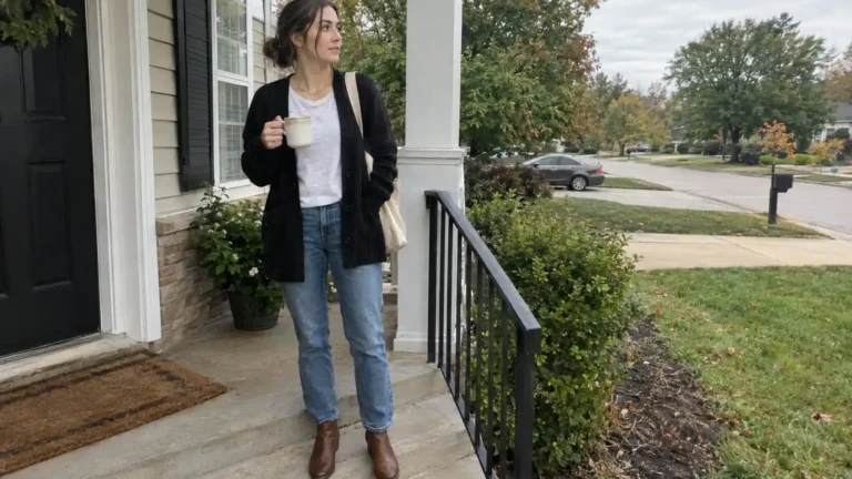 Jeans And Black Cardigan