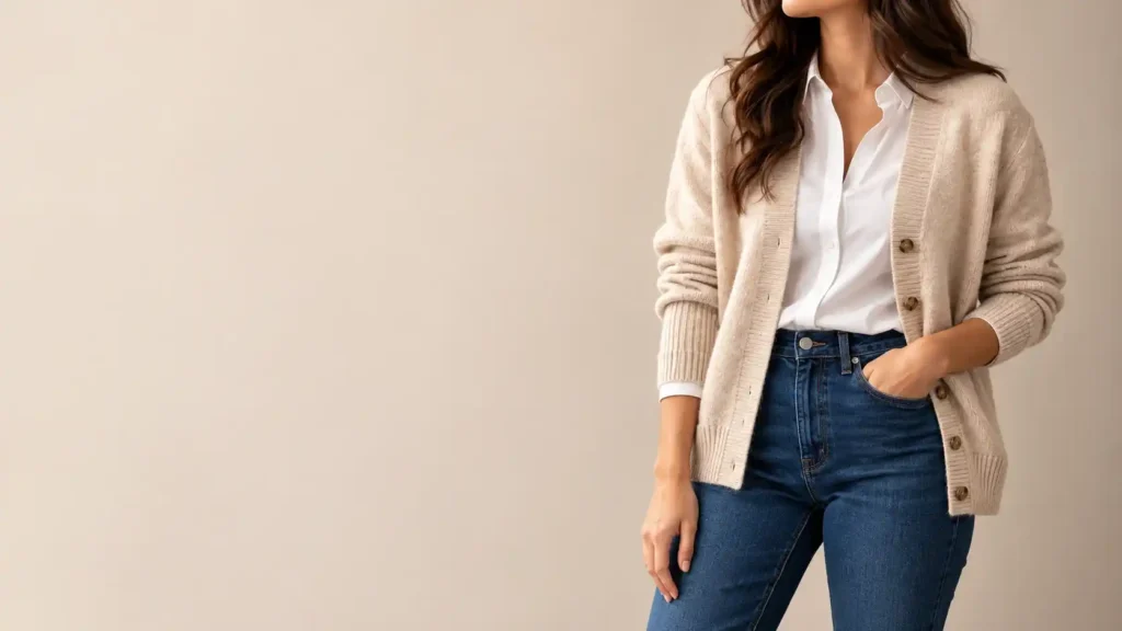 Jeans and cardigan outfit work