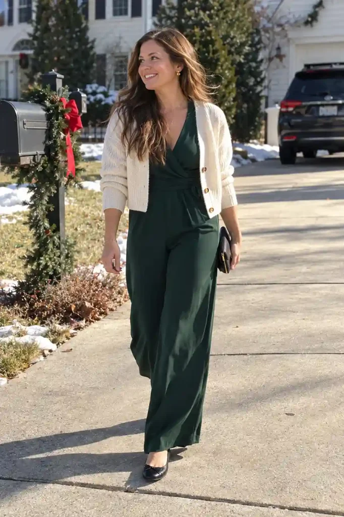 Jumpsuit with a cropped cardigan