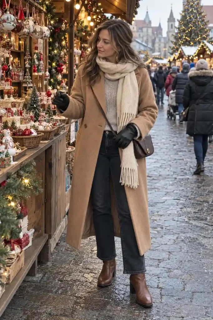 Long camel coat