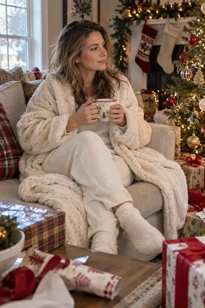 Matching knit lounge set with a