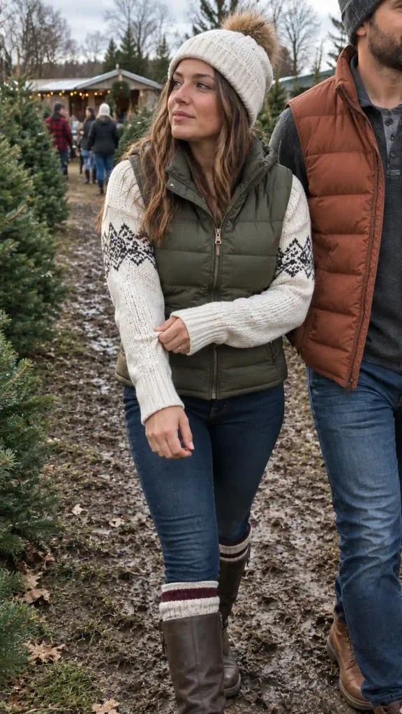 Matching puffer vests