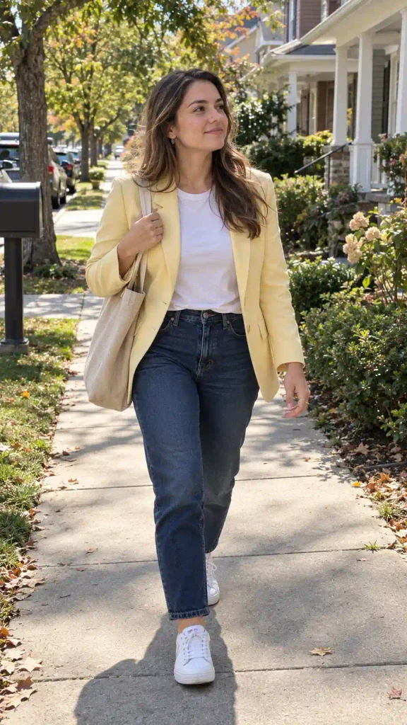 Mustard or butter yellow blazer