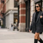 Oversized Blazer Boots Outfit
