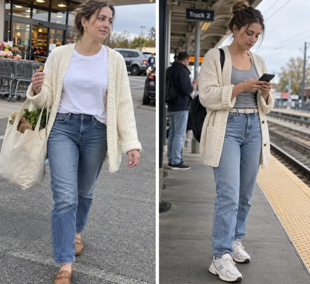 Oversized and tucked