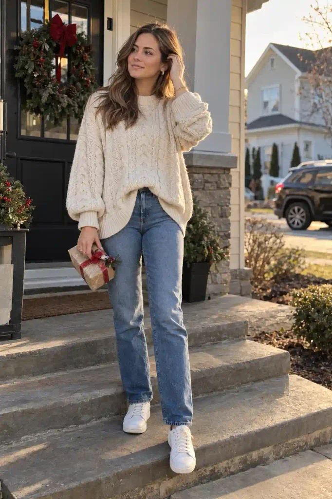 Oversized cable knit with