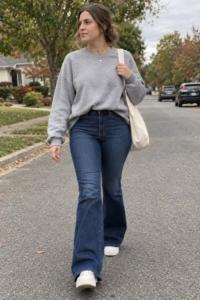 Oversized gray crewneck