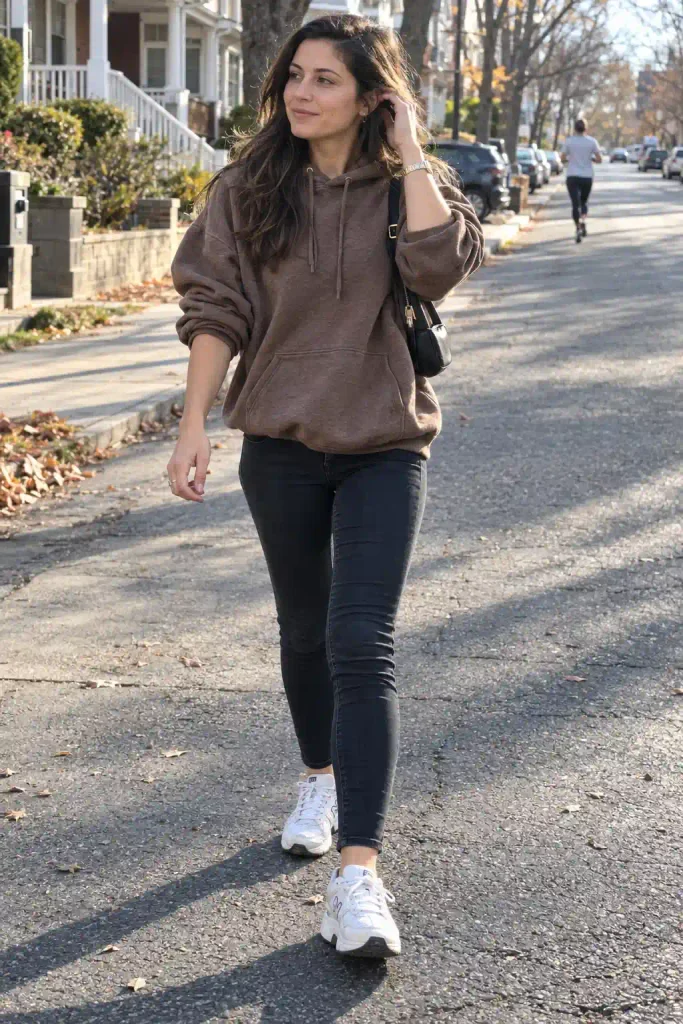 Oversized hoodie with skinny jeans