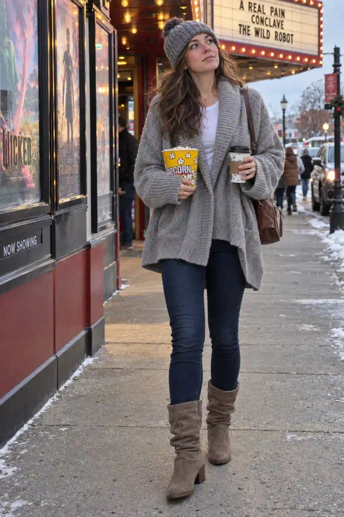 Jeans And Cardigan Outfit Winter Guide: How To Layer For Real Cold