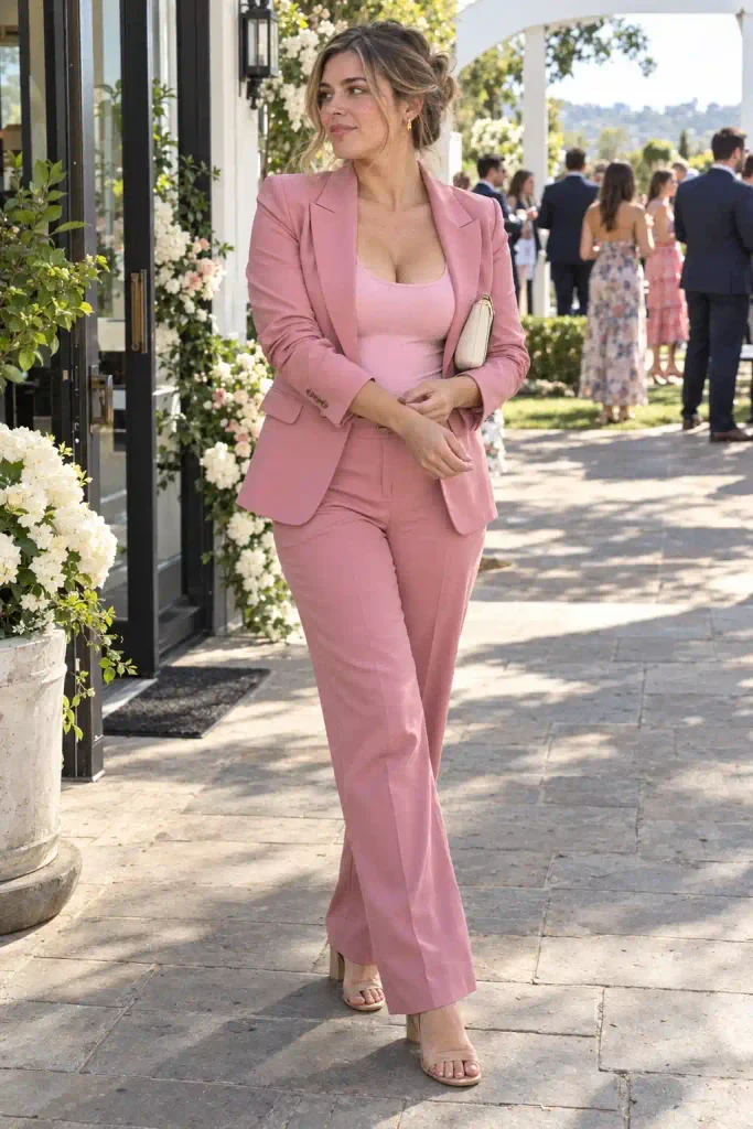Pink bodysuit with a tonal