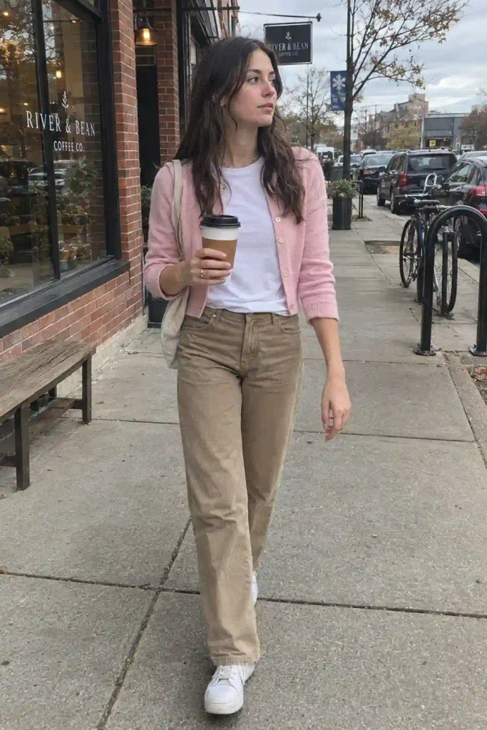 Pink cardigan