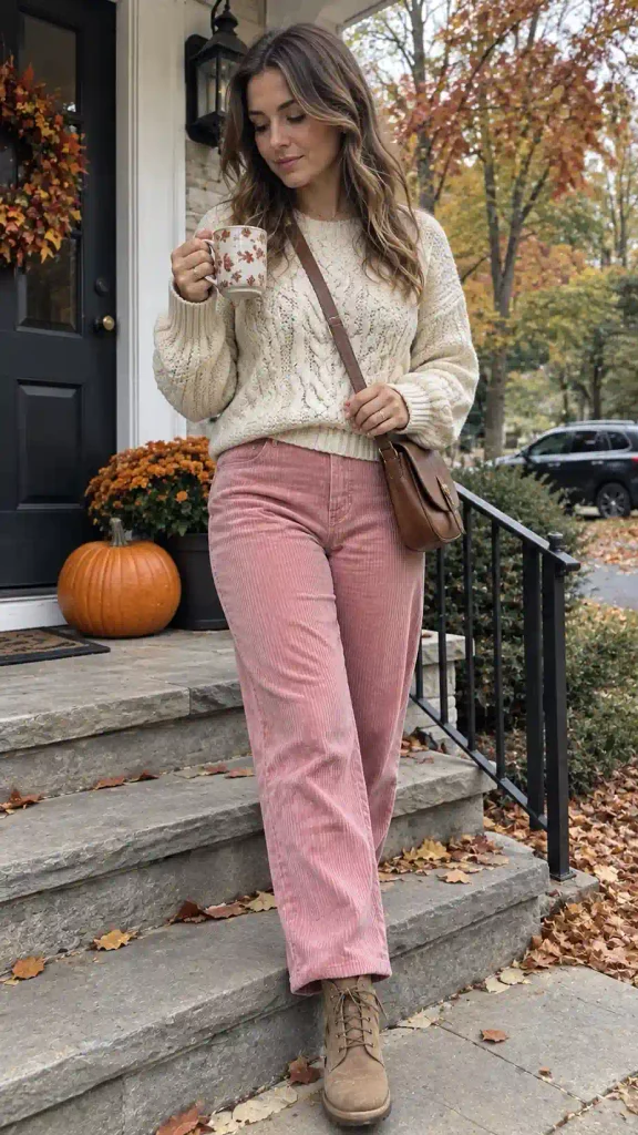 Pink corduroy pants