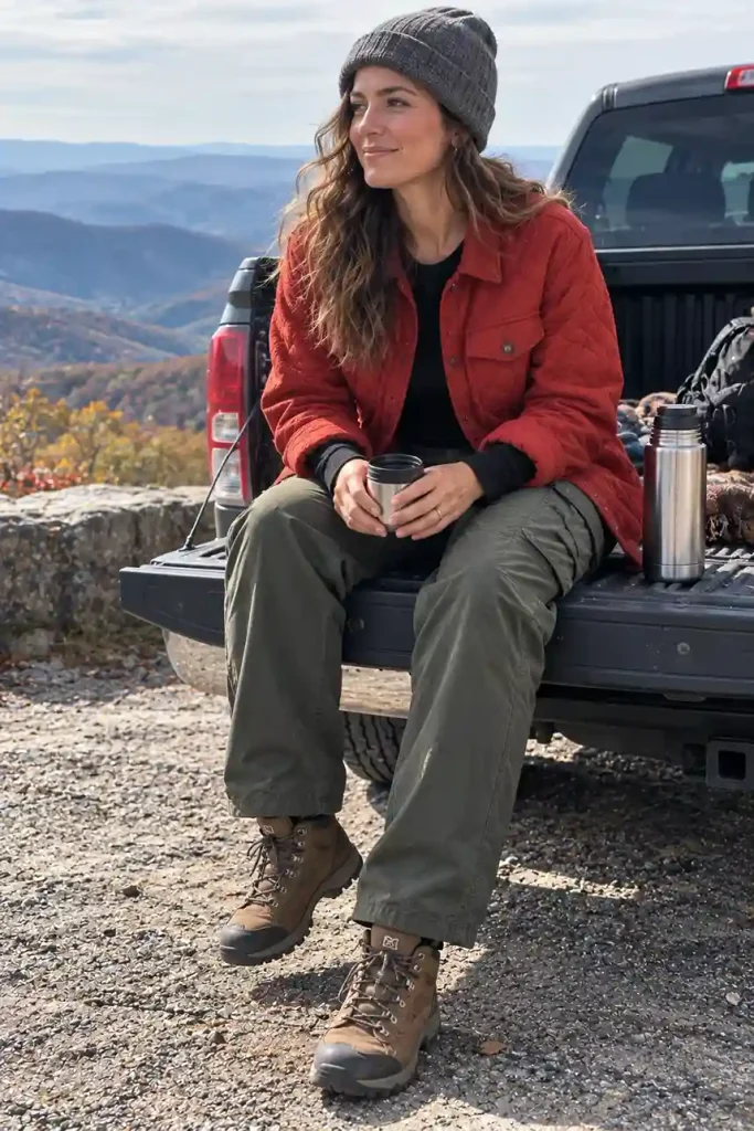Red shacket outfits for travel and weekends