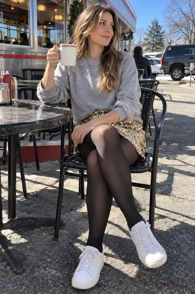 Sequin mini skirt