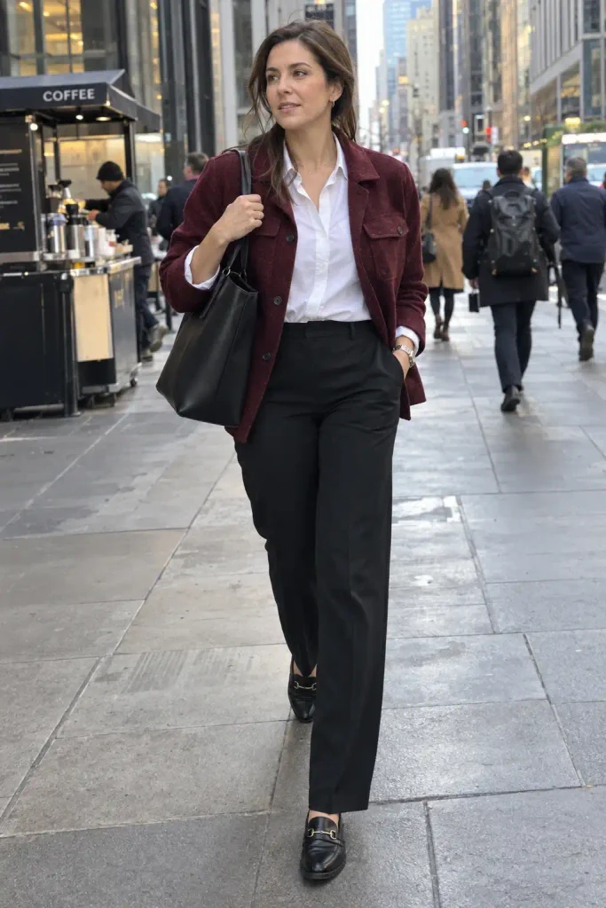 Shirt and tailored trousers