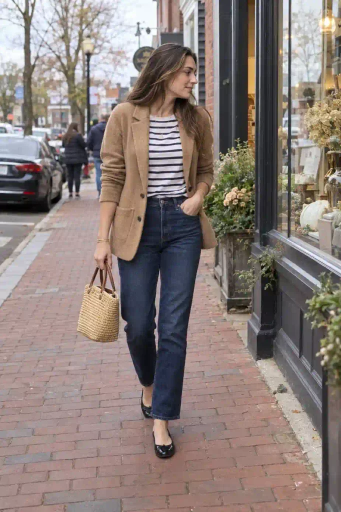 . Striped Breton top wit