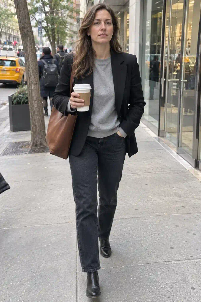 Sweatshirt with a blazer