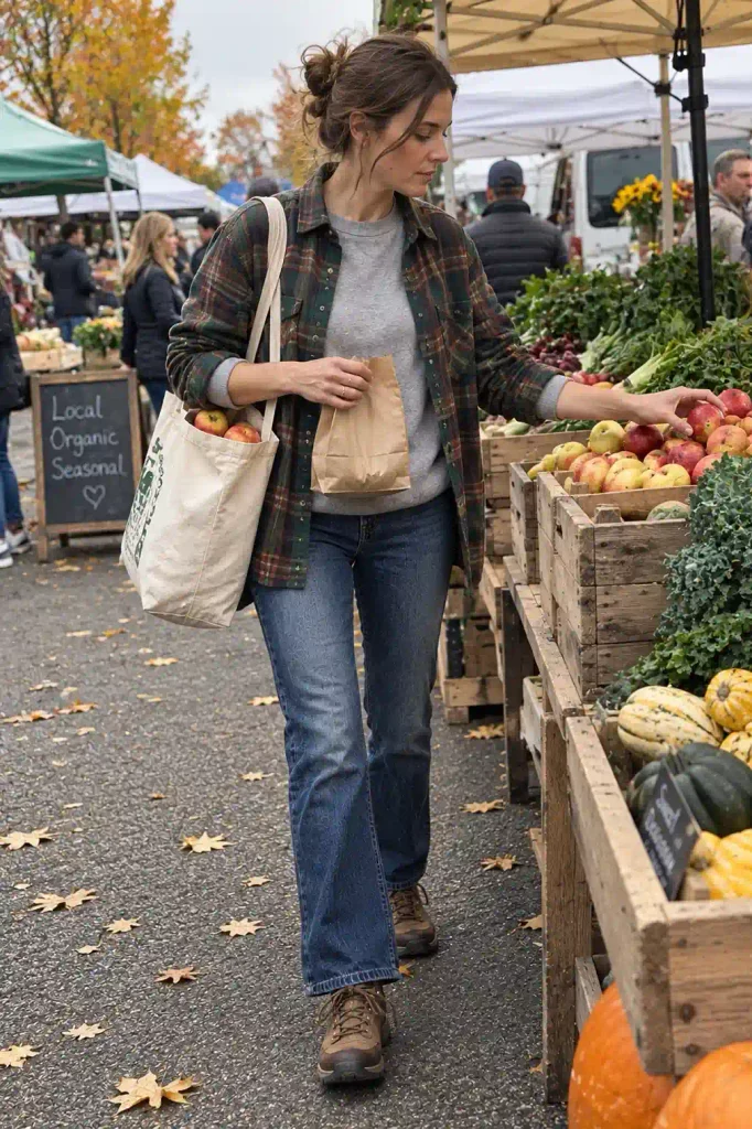 Sweatshirt with a flannel shirt