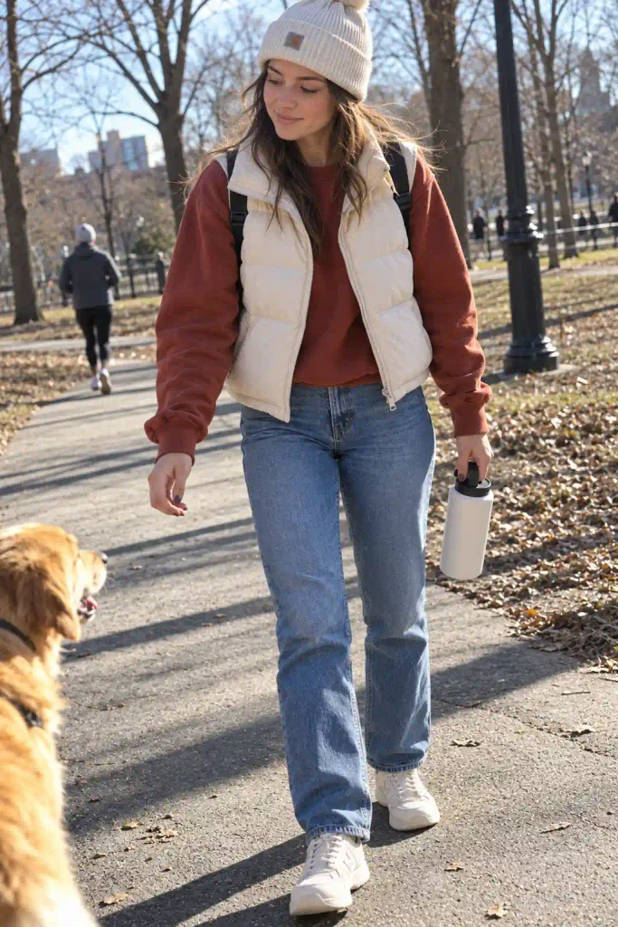 Sweatshirt with a puffer vest