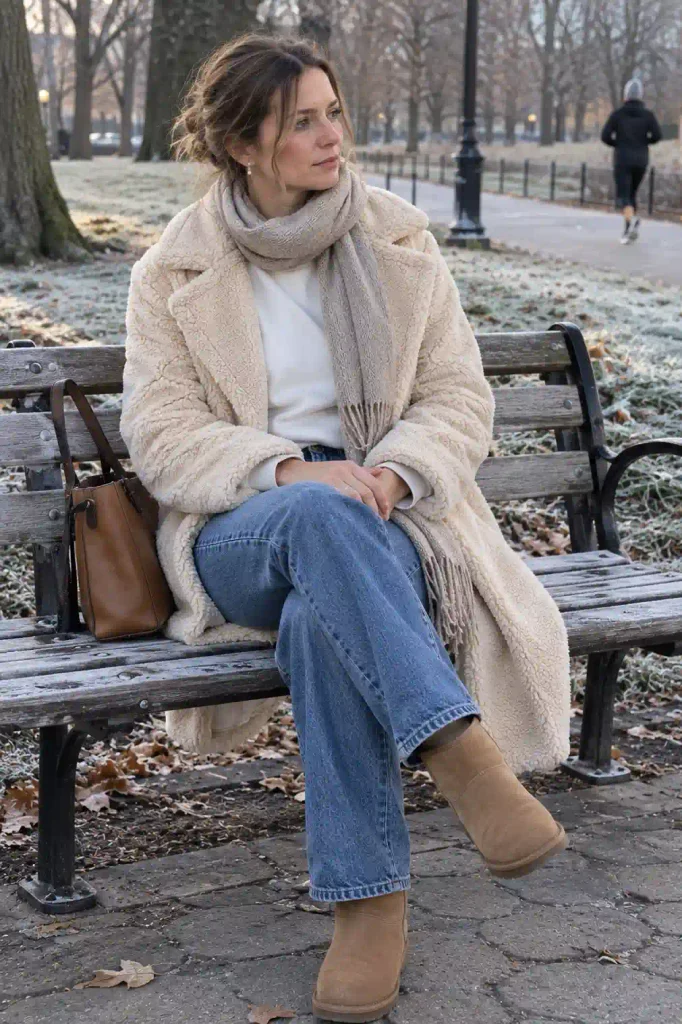Sweatshirt with a teddy coat