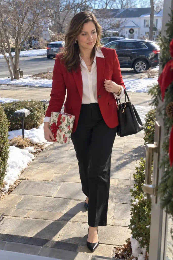 Tailored red blazer with