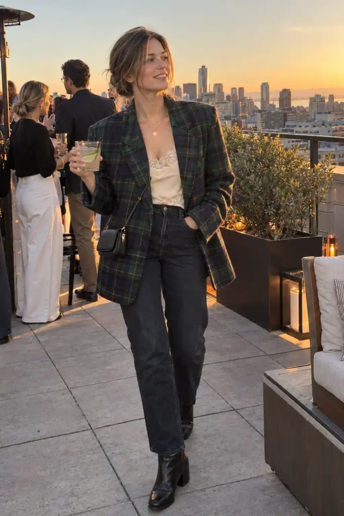 Tartan blazer with a