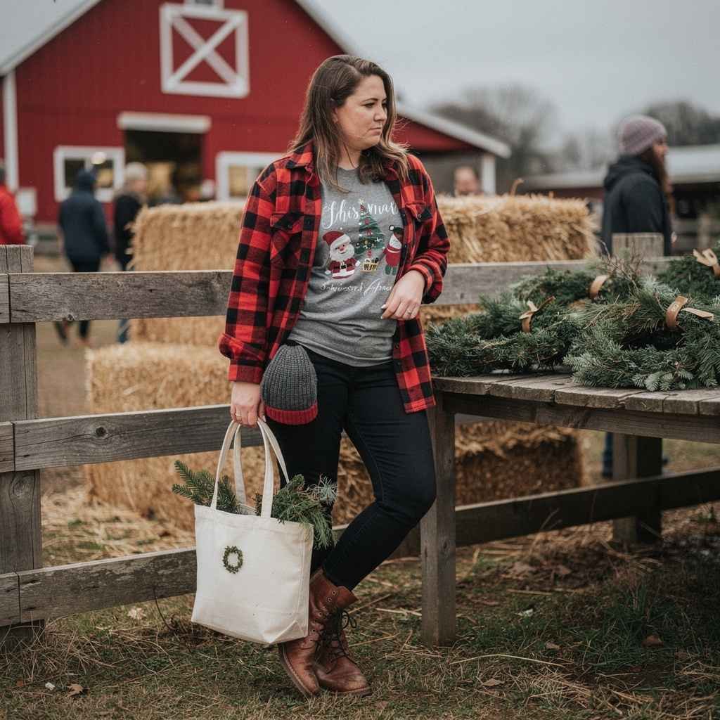 Tee with an open flannel