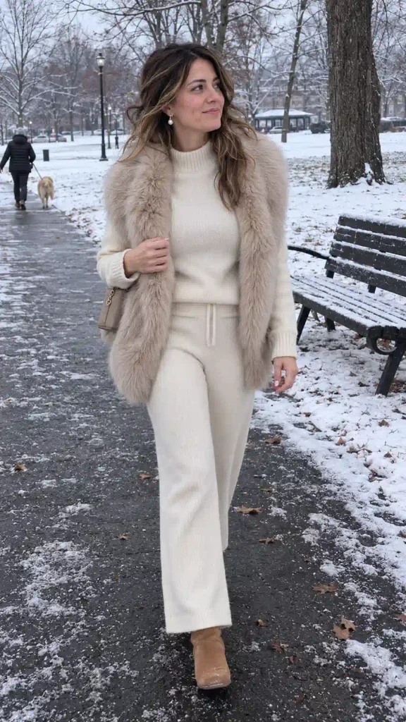 The cream knit set