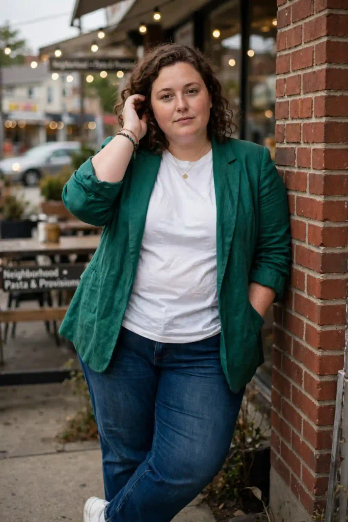 The festive blazer over a plain tee