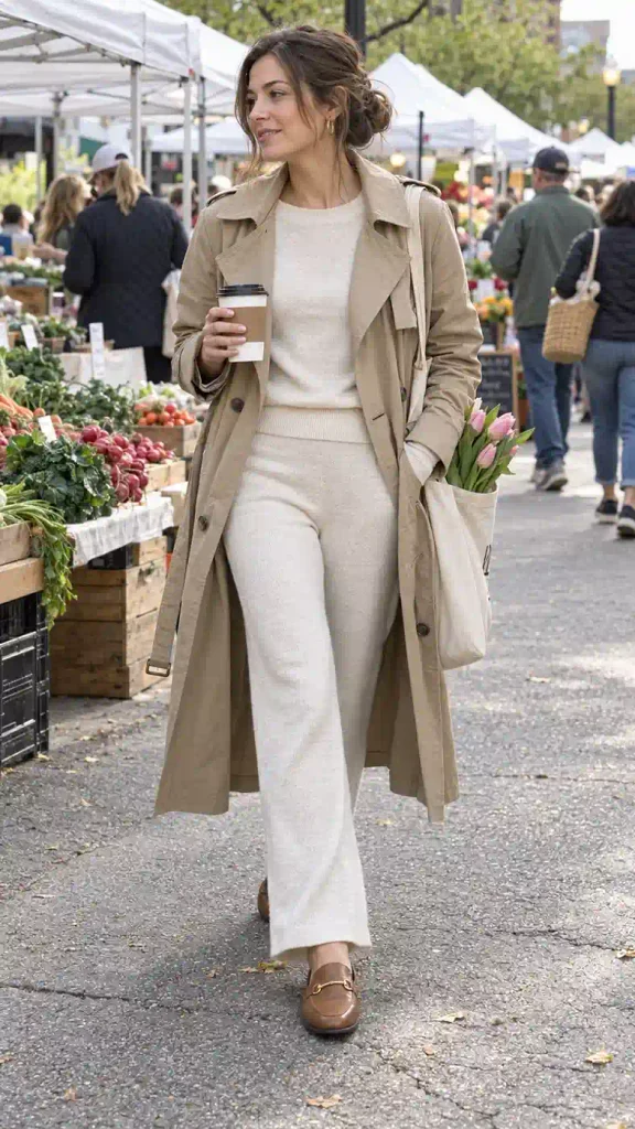 The knit set and trench for cozy days