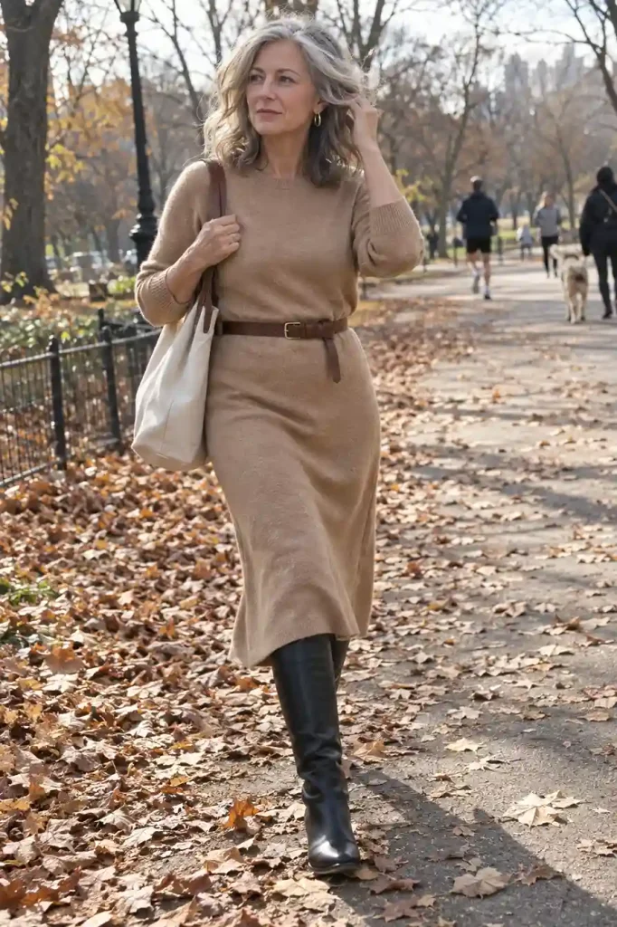 The knit sweater dress