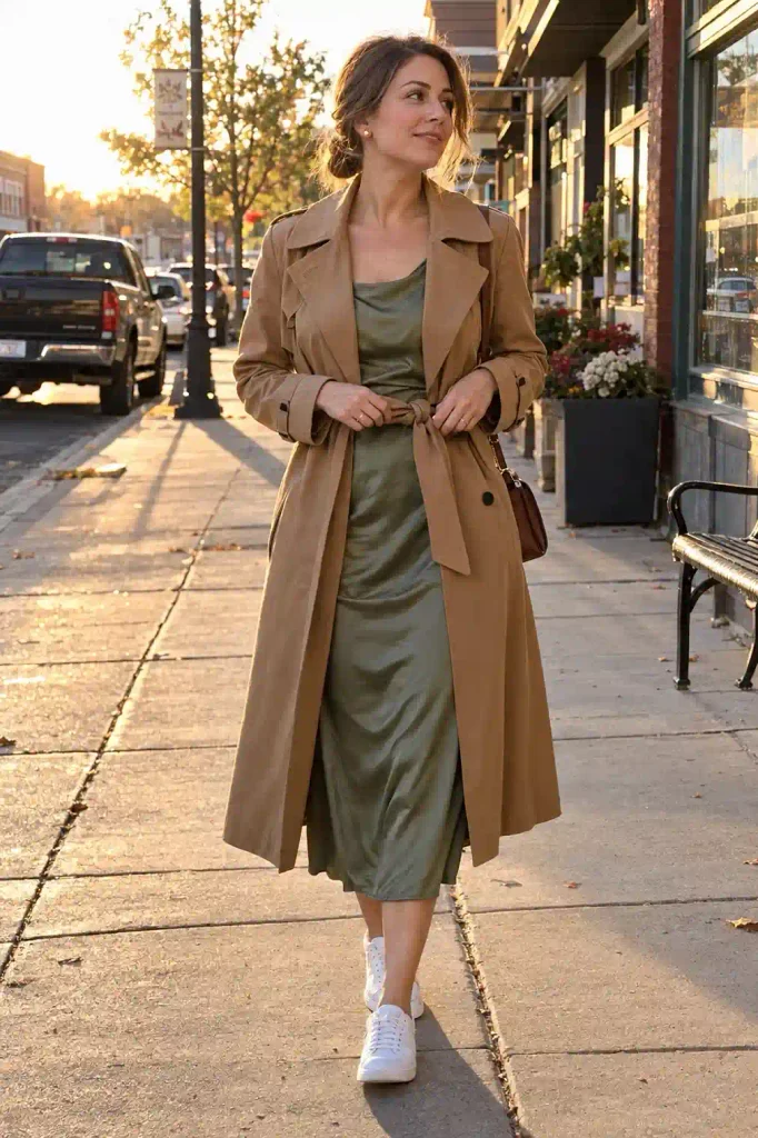 The slip or midi dress with sneakers