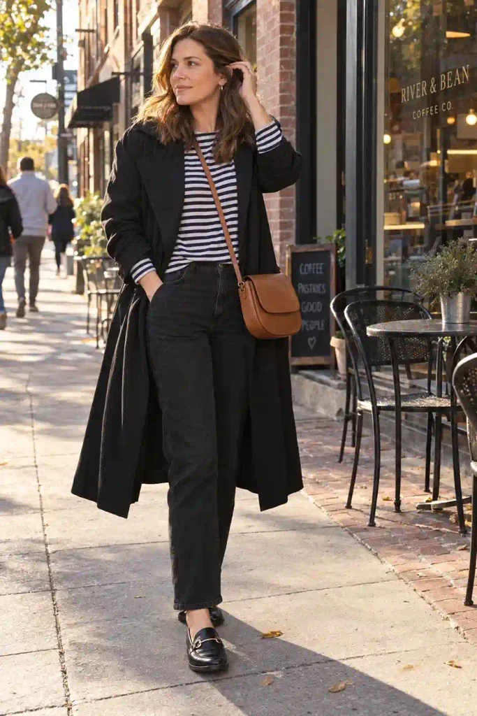 The striped Breton top and black