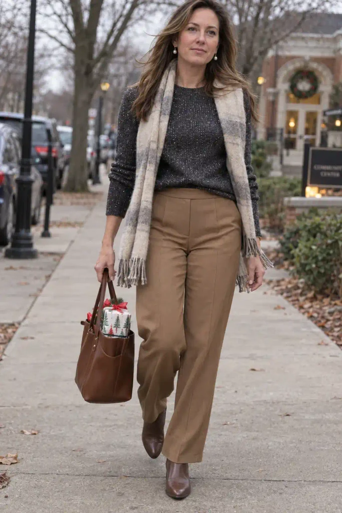 The sweater and slacks combo