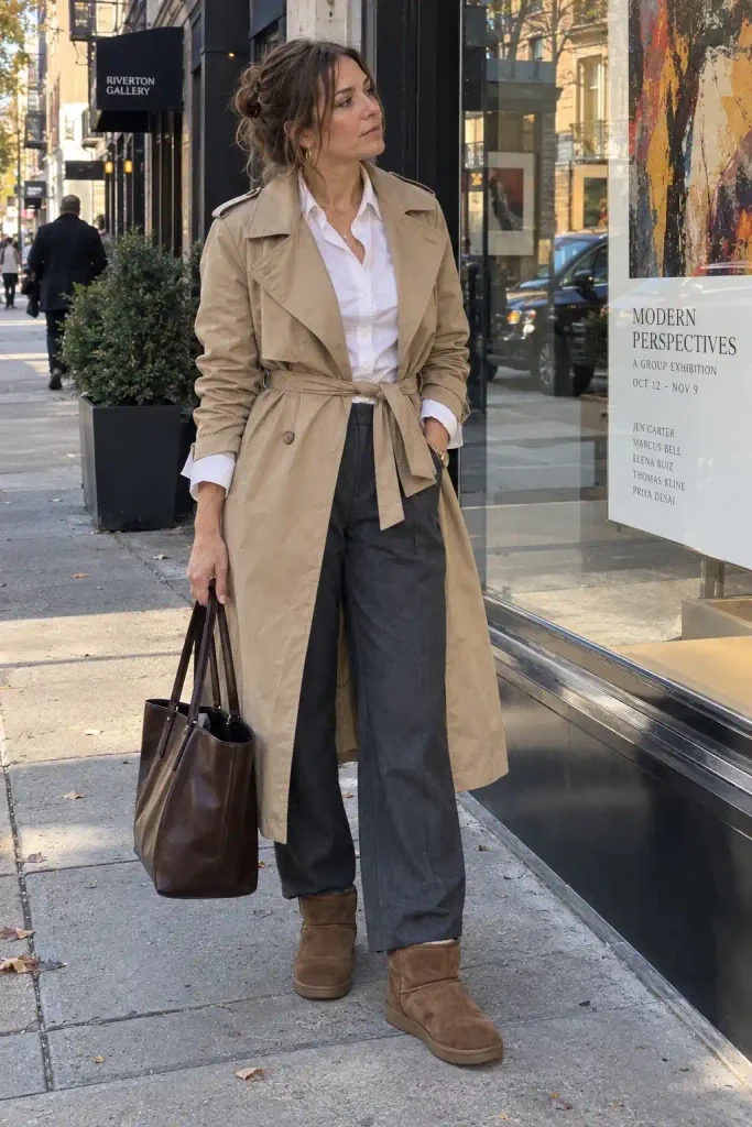 Trench over a slip skirt