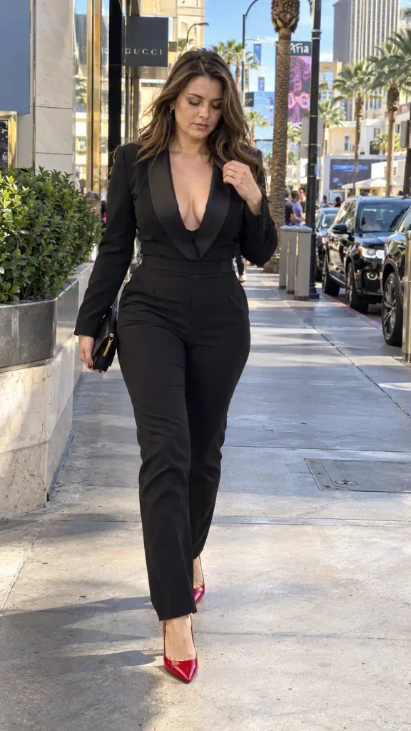 Tuxedo-style jumpsuit