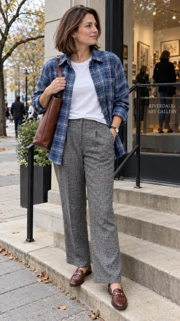 Tweed-look trousers 
