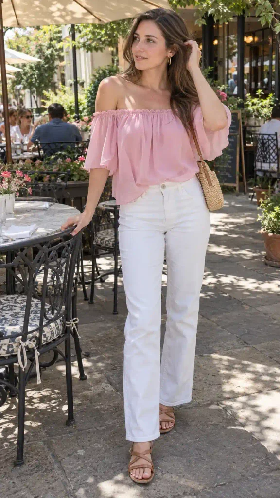 White jeans for a fresh,